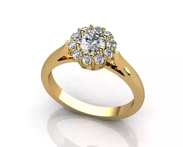 Diamond Ring in Gold Yellow 18K