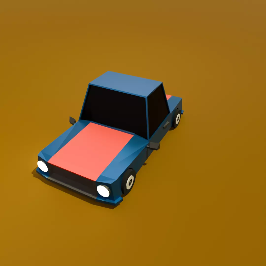 Low Poly Car 3D Model 3D model_0