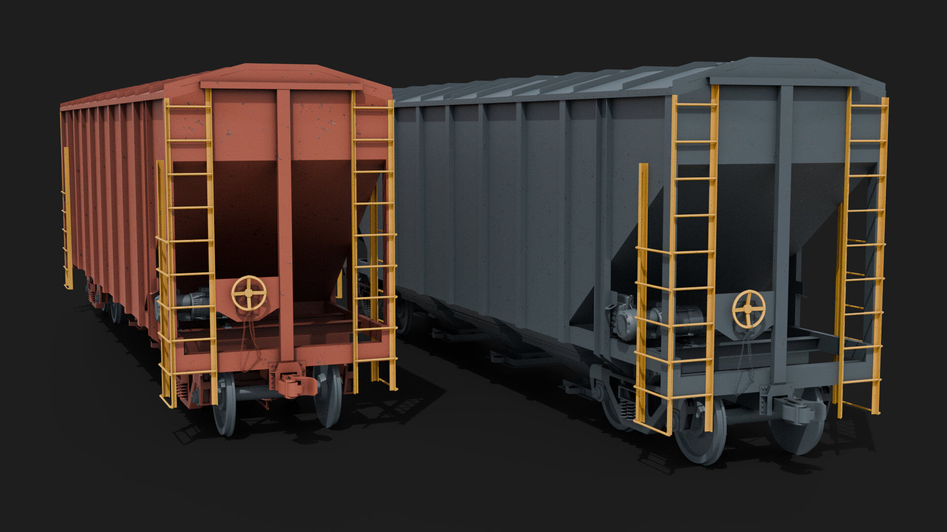 freight rail grain hopper train wagon 3d model 3D model_2