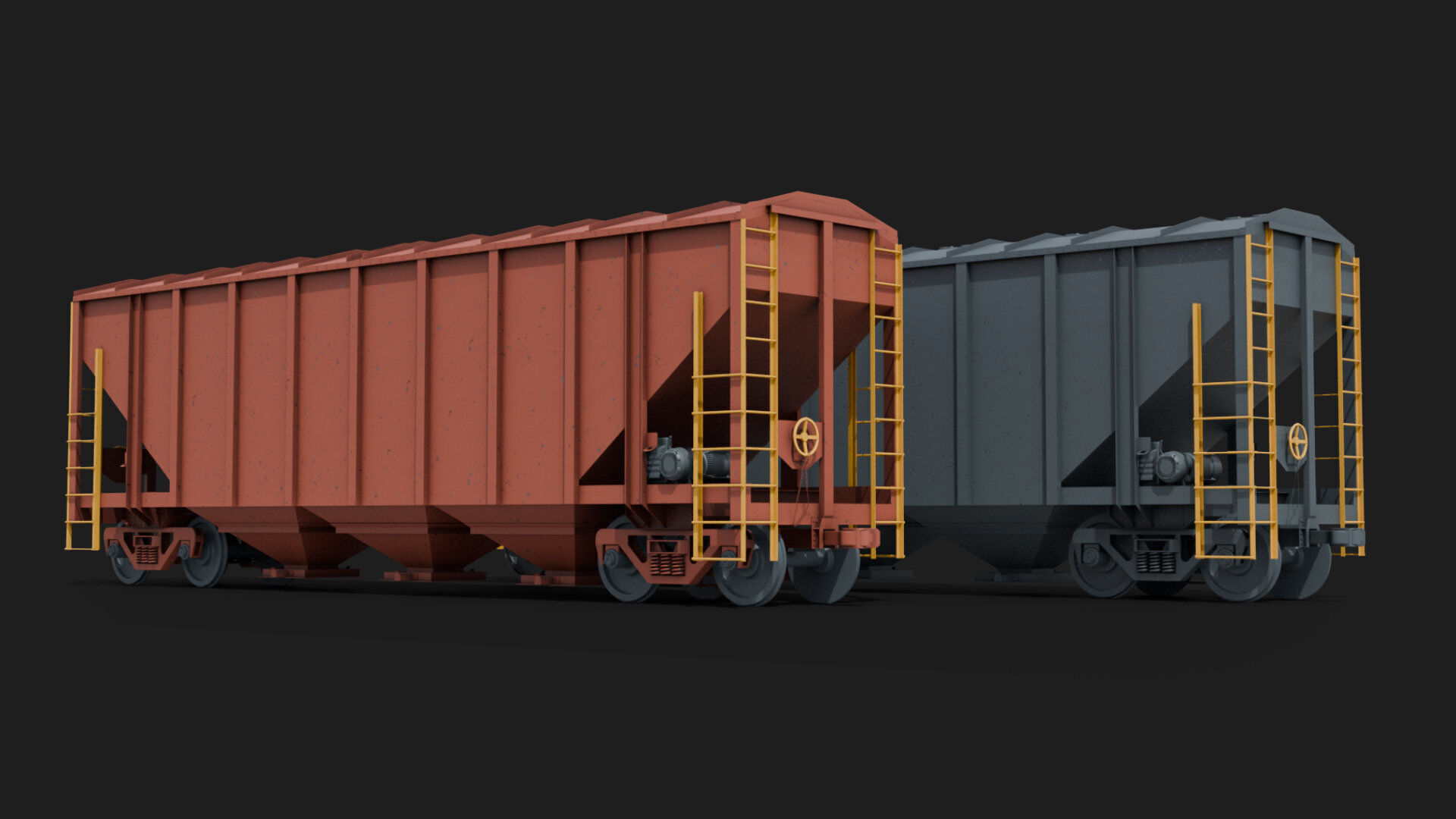 freight rail grain hopper train wagon 3d model 3D model_1