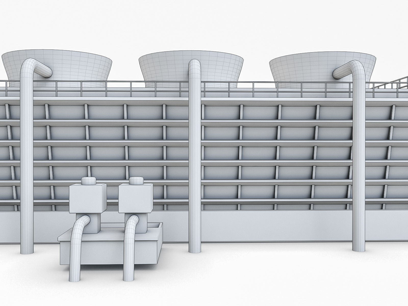 Gas Turbine Plant - Full Set Low-poly 3D model_18