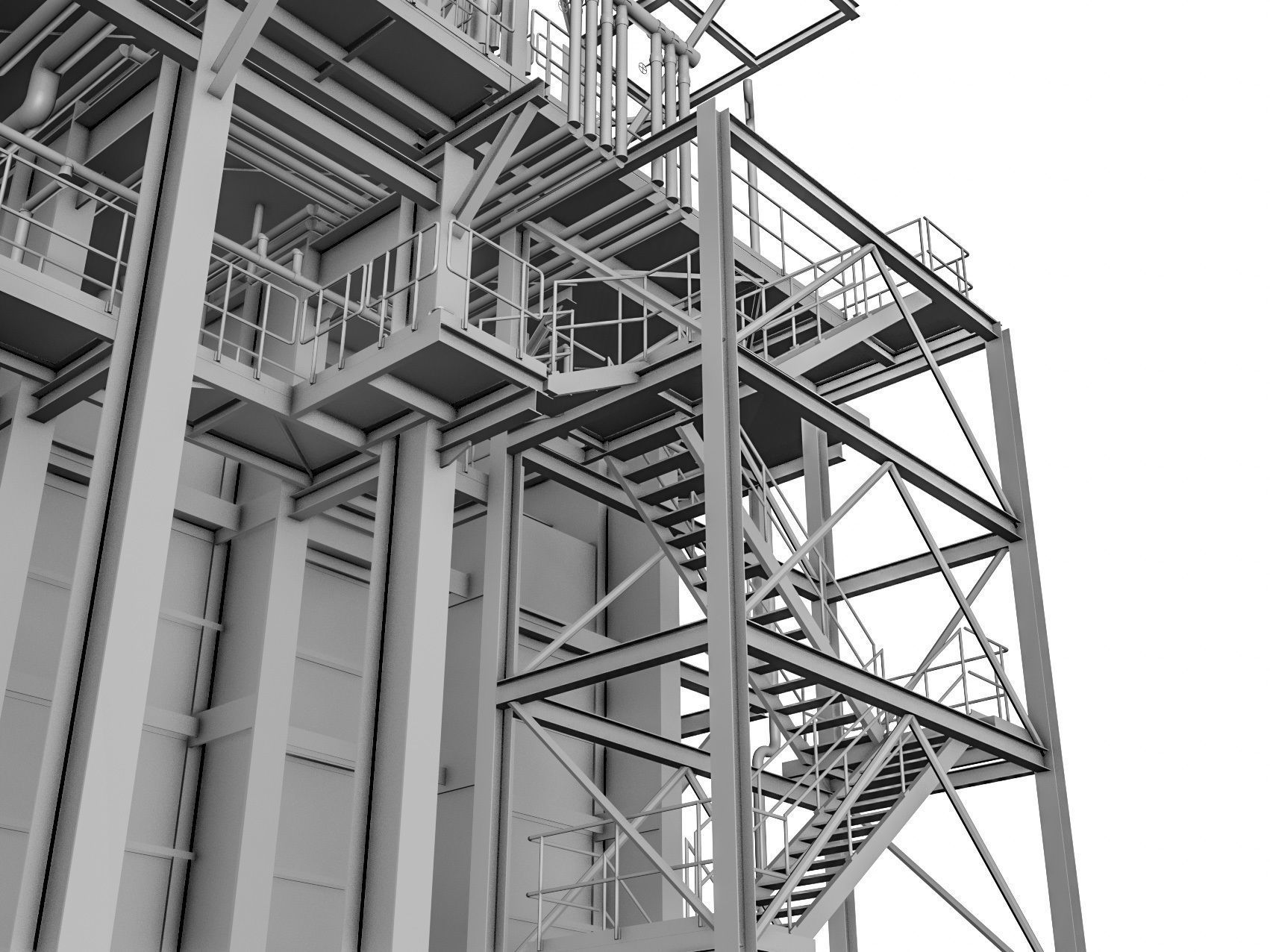 Gas Turbine Plant - Full Set Low-poly 3D model_67