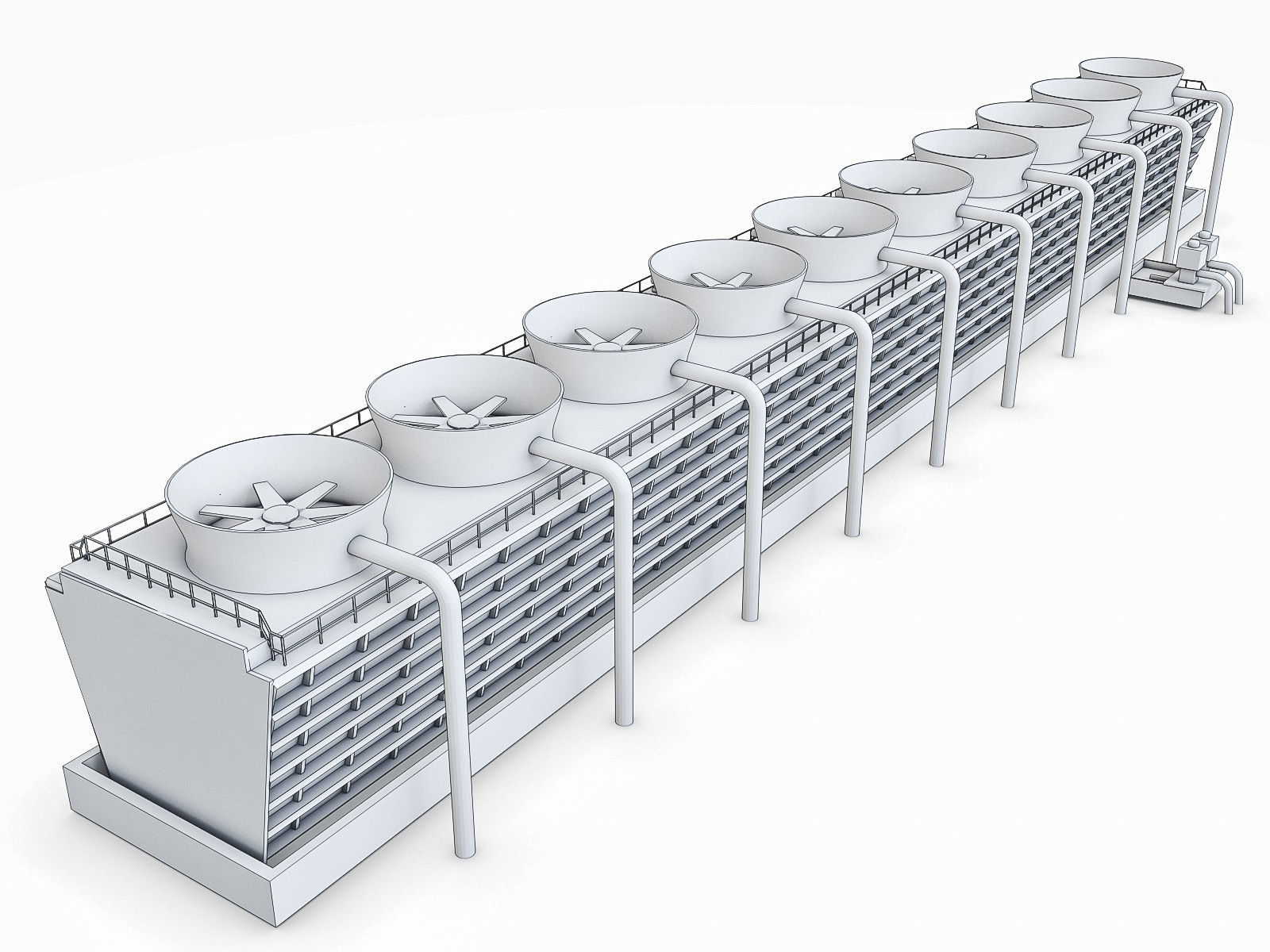 Gas Turbine Plant - Full Set Low-poly 3D model_16