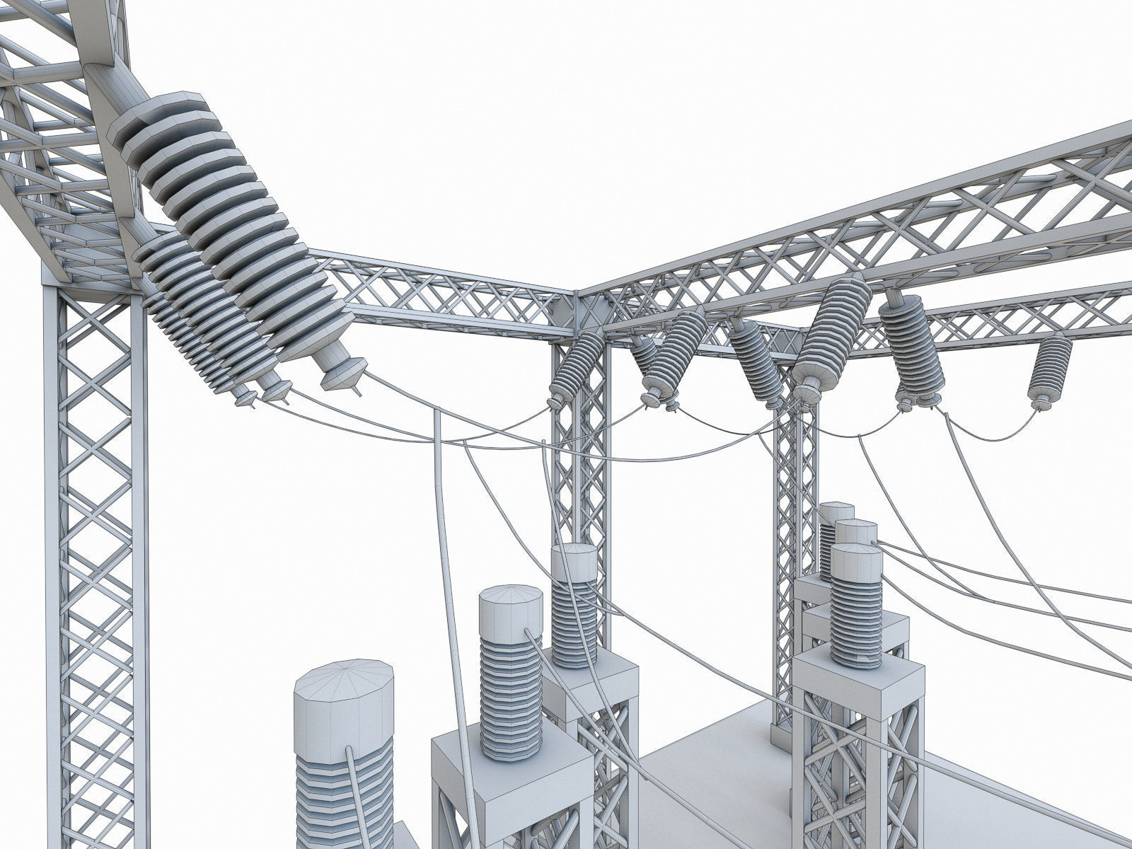 Gas Turbine Plant - Full Set Low-poly 3D model_37