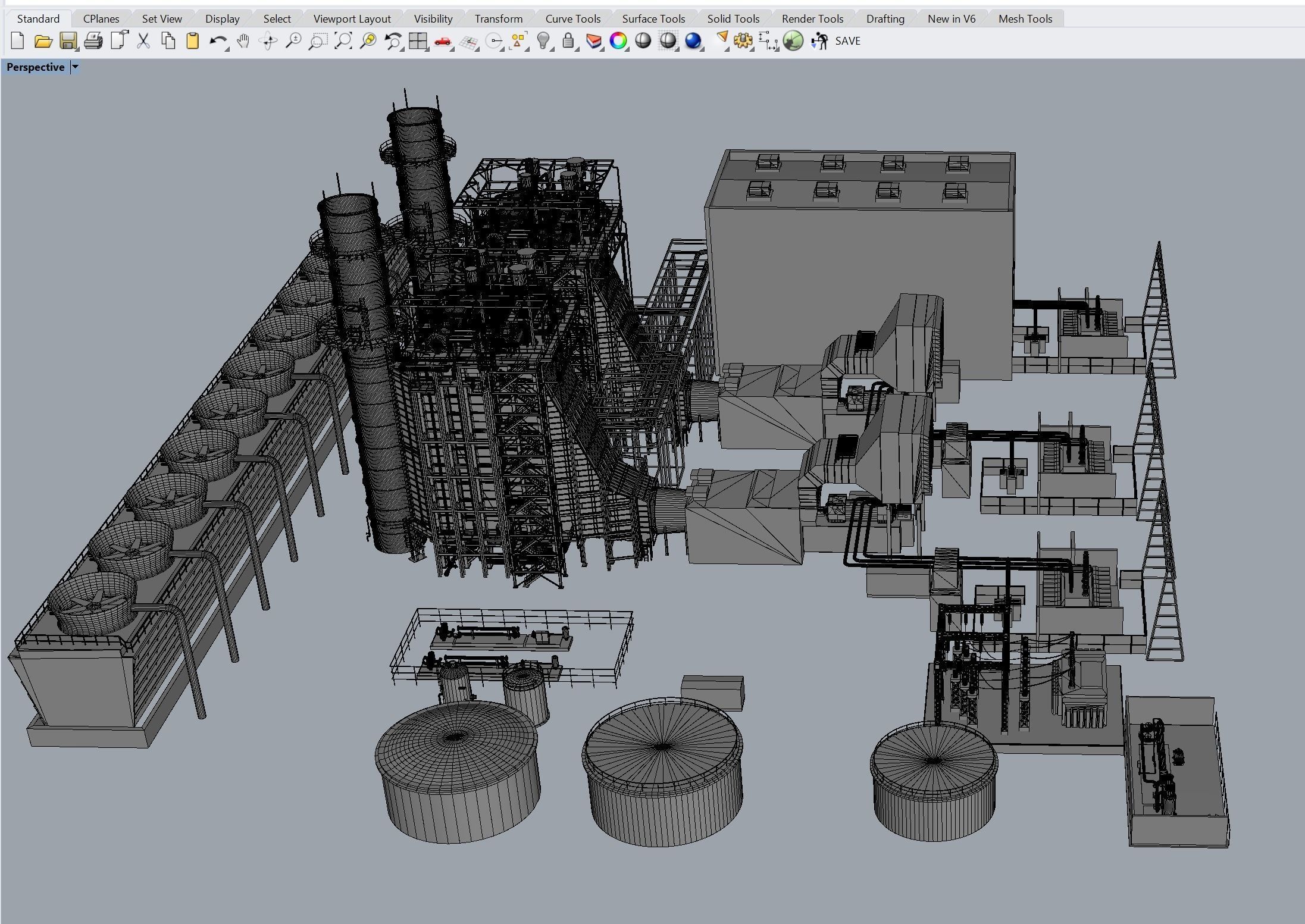 Gas Turbine Plant - Full Set Low-poly 3D model_69
