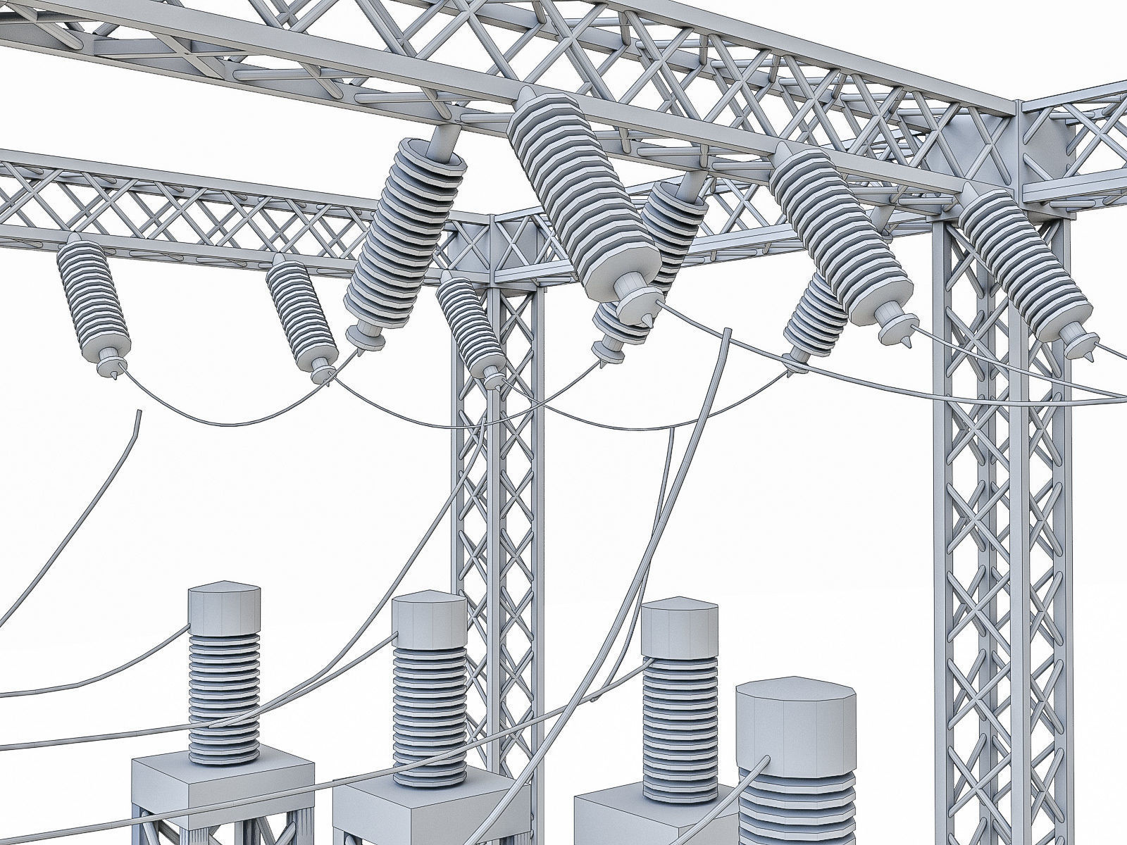 Gas Turbine Plant - Full Set Low-poly 3D model_30