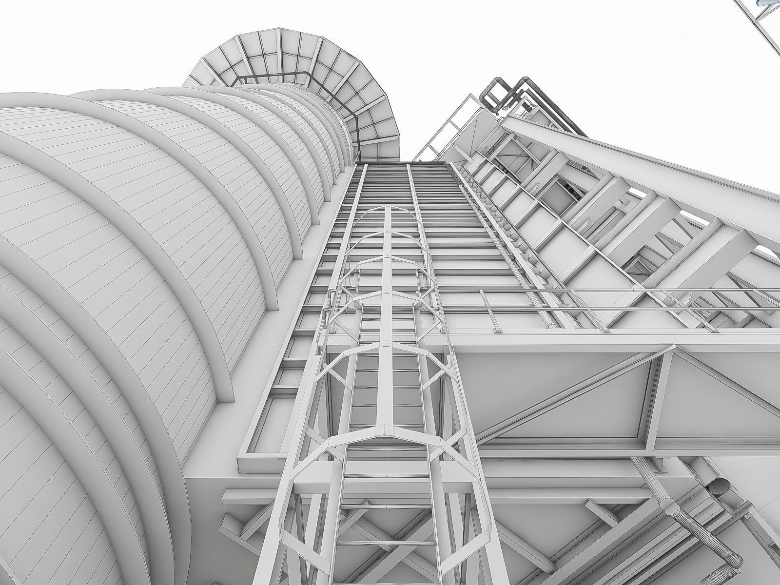 Gas Turbine Plant - Full Set Low-poly 3D model_54