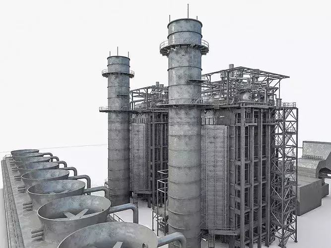 Gas Turbine Plant - Full Set Low-poly 3D model 6