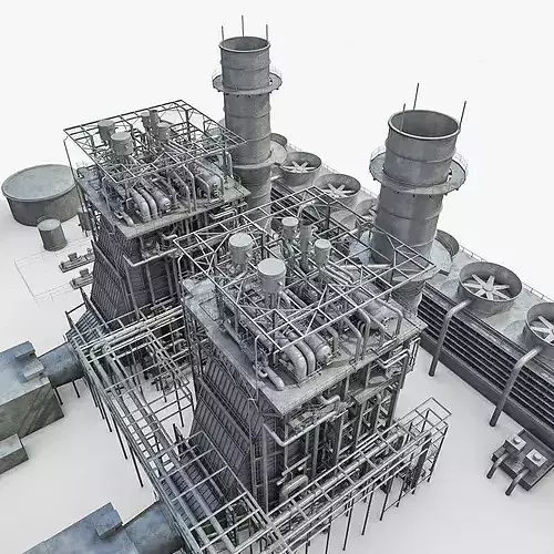 Gas Turbine Plant - Full Set Low-poly 3D model 4