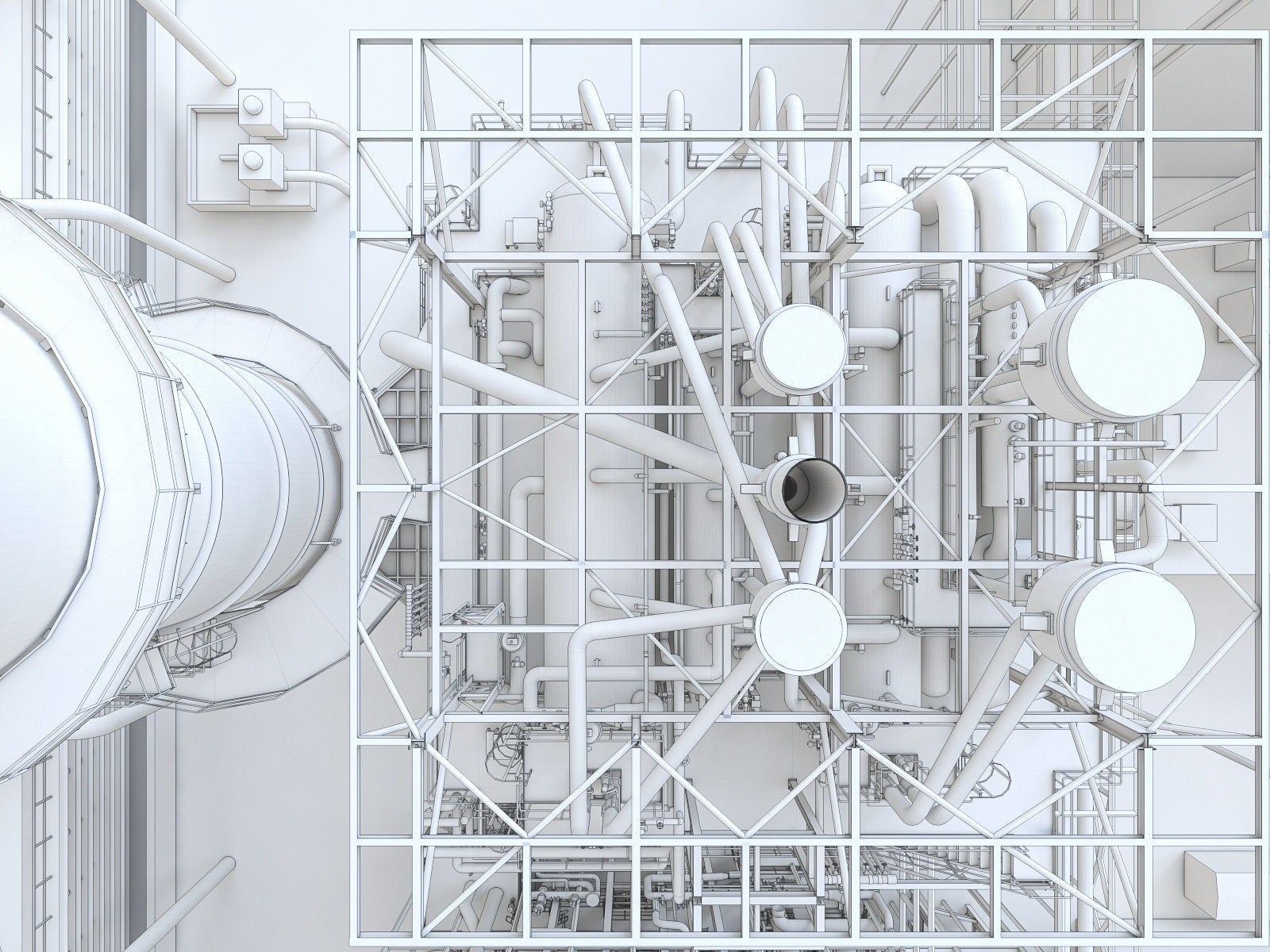 Gas Turbine Plant - Full Set Low-poly 3D model_47