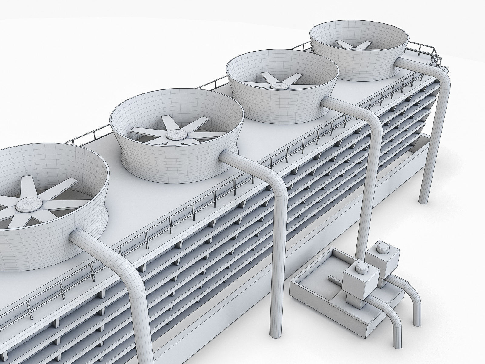 Gas Turbine Plant - Full Set Low-poly 3D model_17