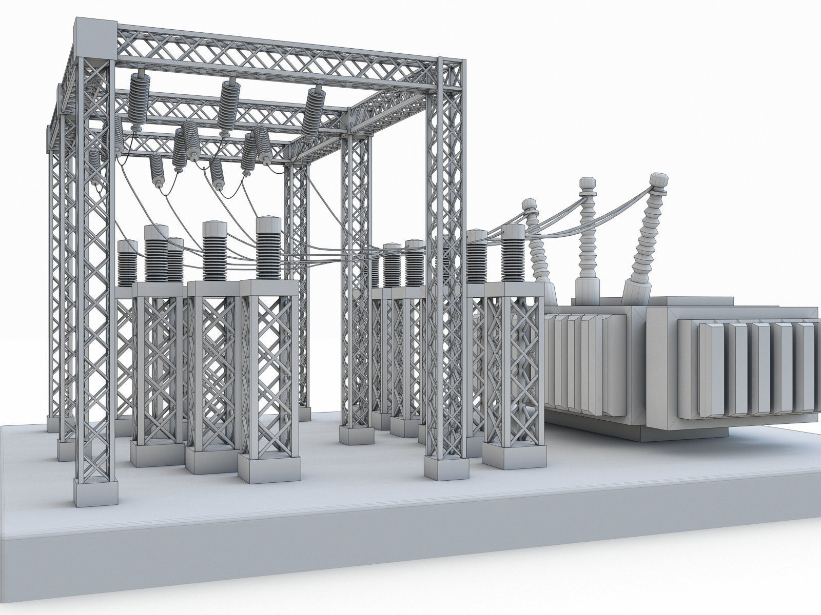 Gas Turbine Plant - Full Set Low-poly 3D model_42