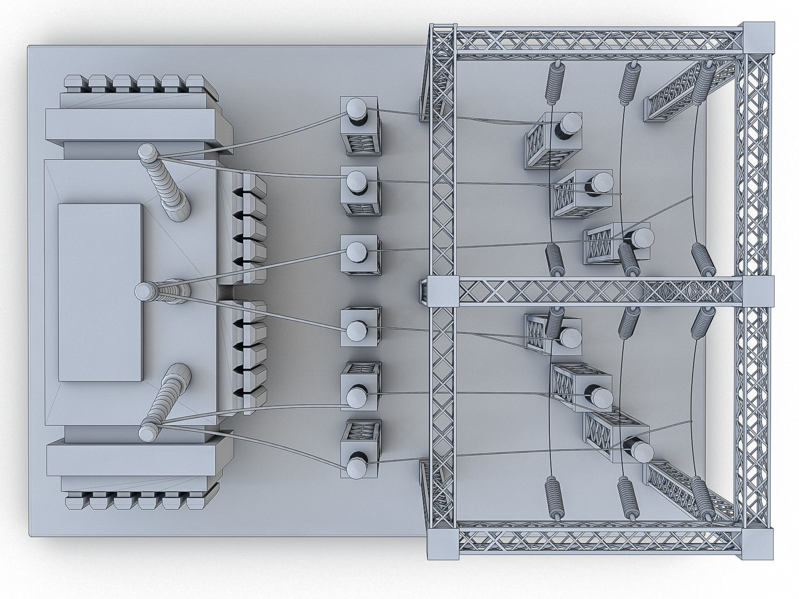 Gas Turbine Plant - Full Set Low-poly 3D model_39