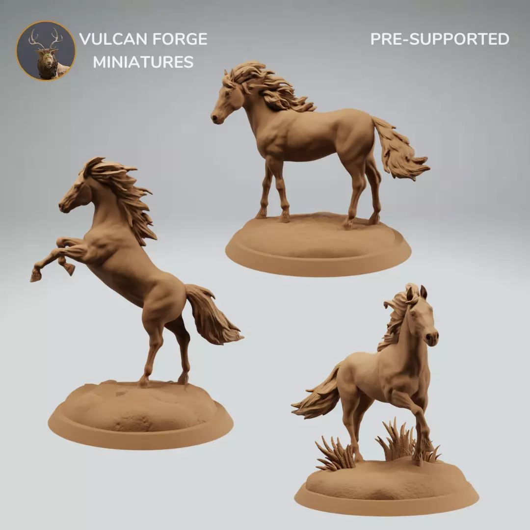 Horse Stallion Bundle - Pre supported 3D print model