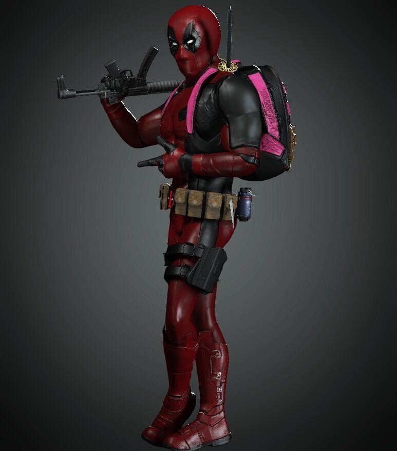 deadpool Super hero Low-poly 3D model_14