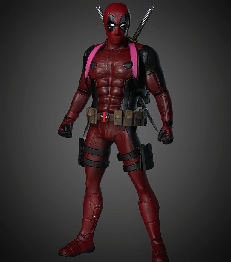 deadpool Super hero Low-poly 3D model_16