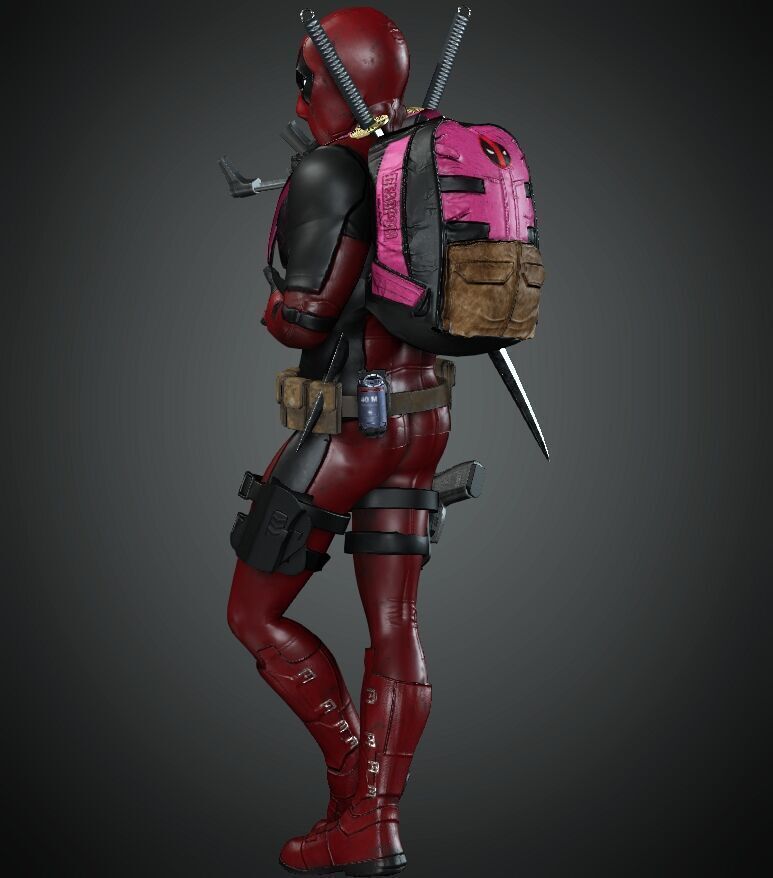 deadpool Super hero Low-poly 3D model_15