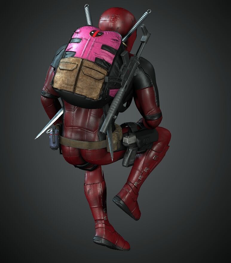 deadpool Super hero Low-poly 3D model_17