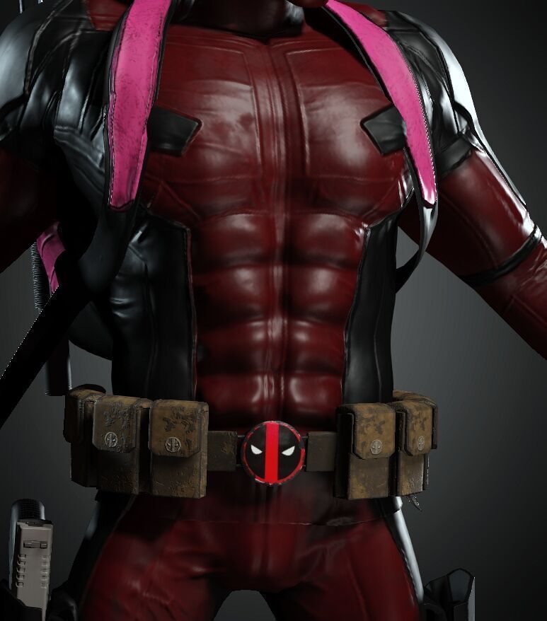 deadpool Super hero Low-poly 3D model_4