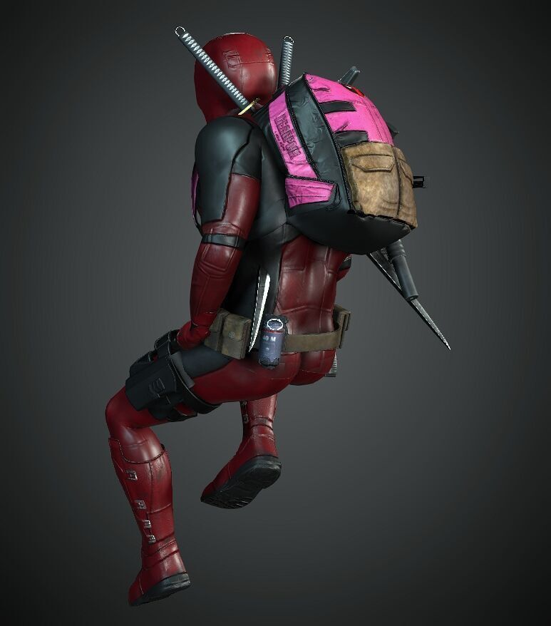 deadpool Super hero Low-poly 3D model_18