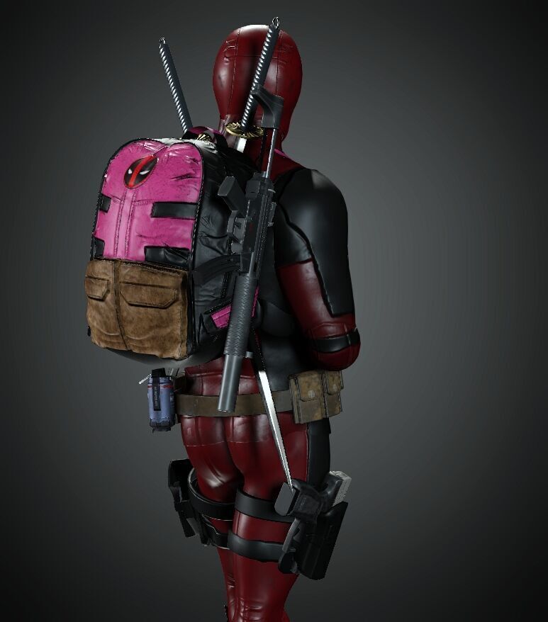 deadpool Super hero Low-poly 3D model_10