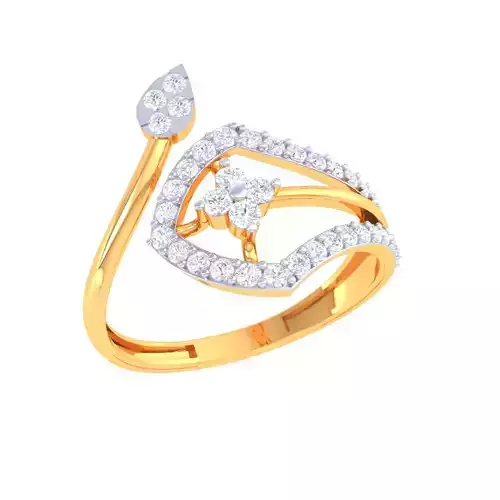Printable 3D jewelry model of Lady diamond ring