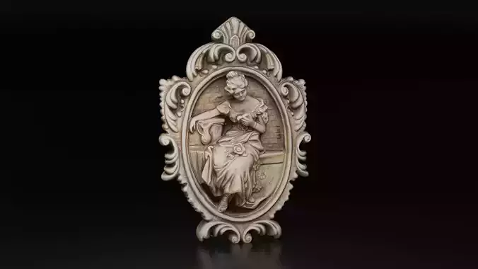 Bas-Relief Girl in the garden