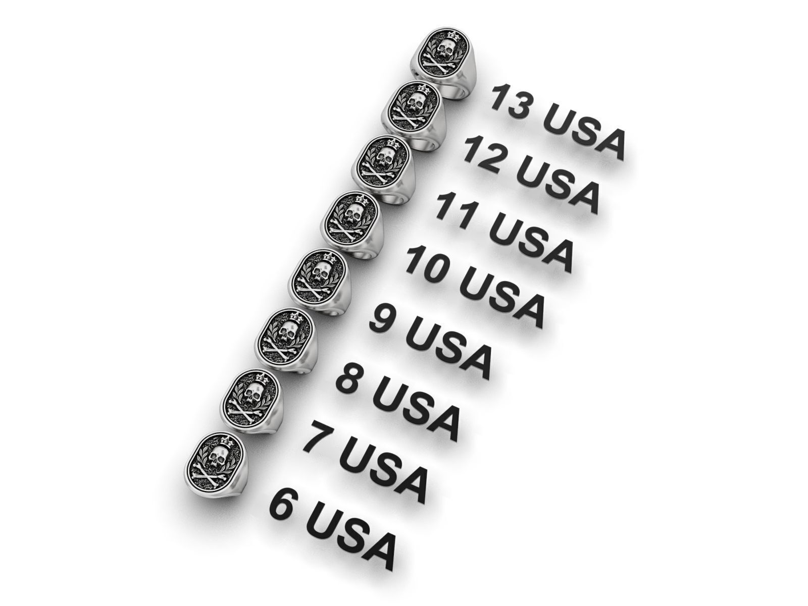 Skull Crown Signet Ring 3D print model_1