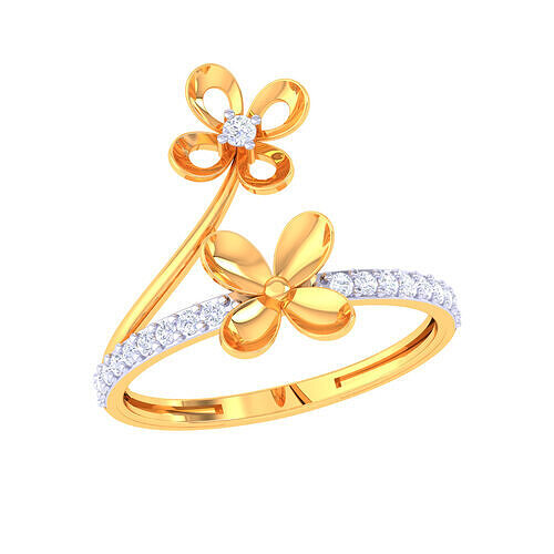 Printable 3D jewelry model of Lady diamond ring 3D print model