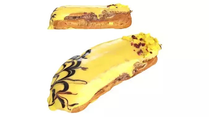 Banana eclair Low-poly 3D model