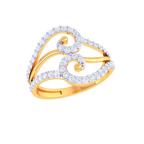 Printable 3D jewelry model of Lady diamond ring 3D print model