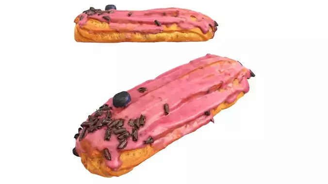Blueberry eclair Low-poly 3D model