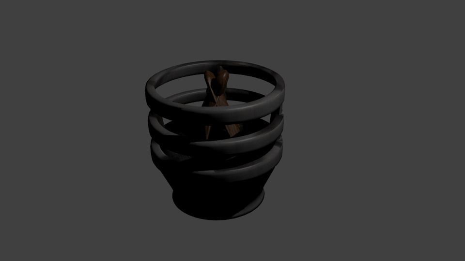 Brazier vase Low-poly 3D model_0