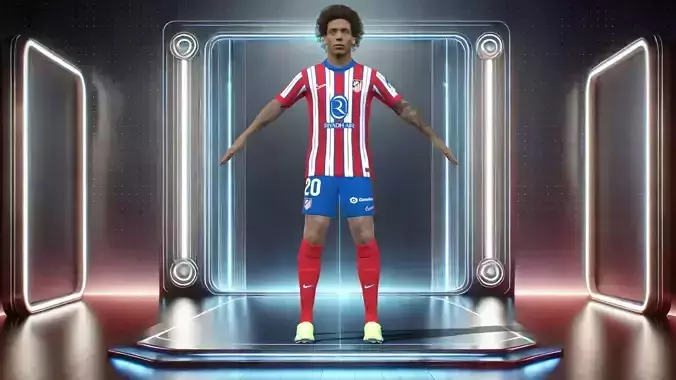 3D Rigged Axel Witsel Atletico Madrid 2025 Low-poly 3D model