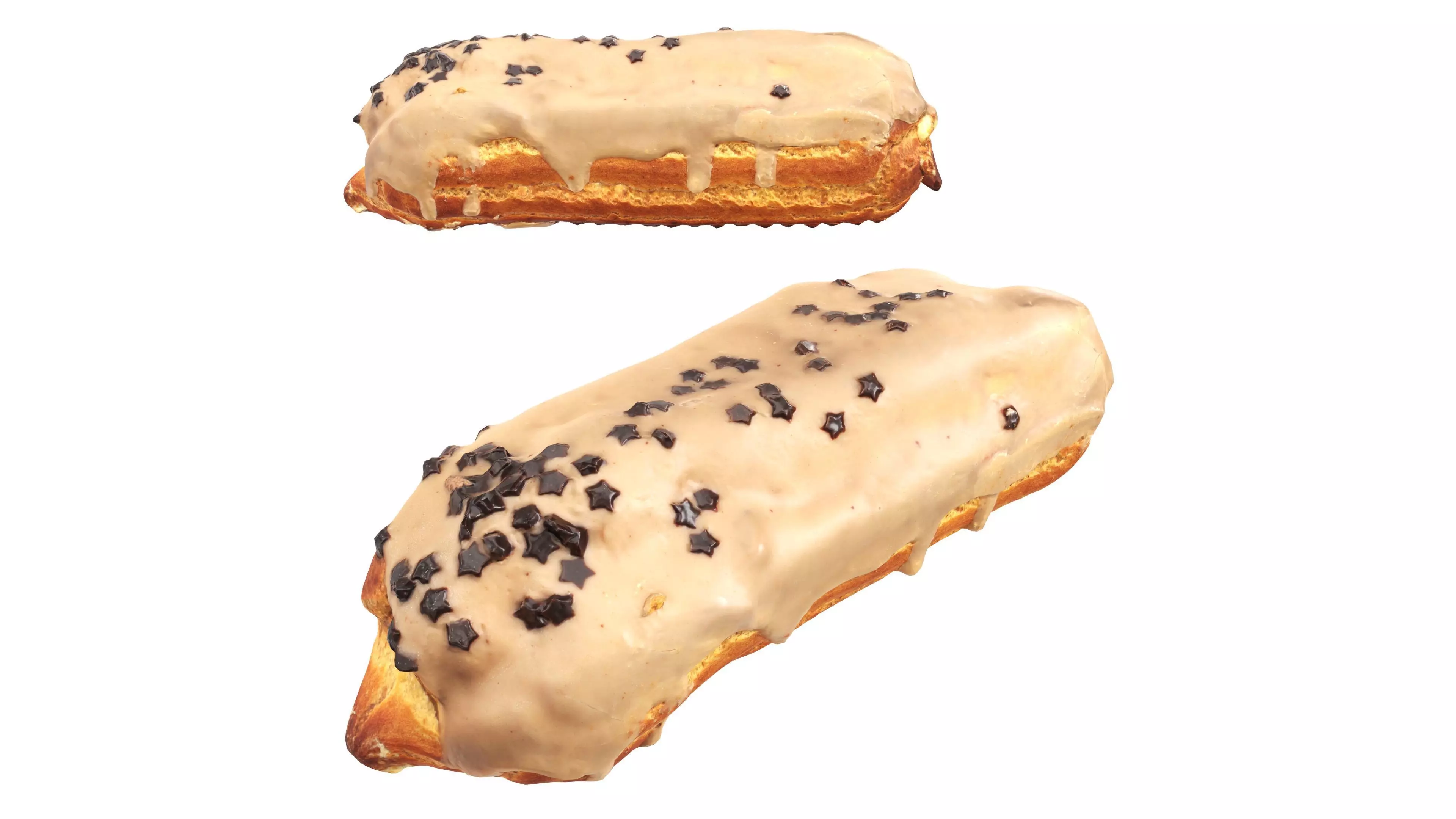 Caramel eclair Low-poly 3D model