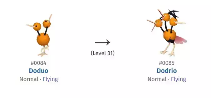 84 DODUO 85 DODRIO HIGH-RES POKEMON 3D print model