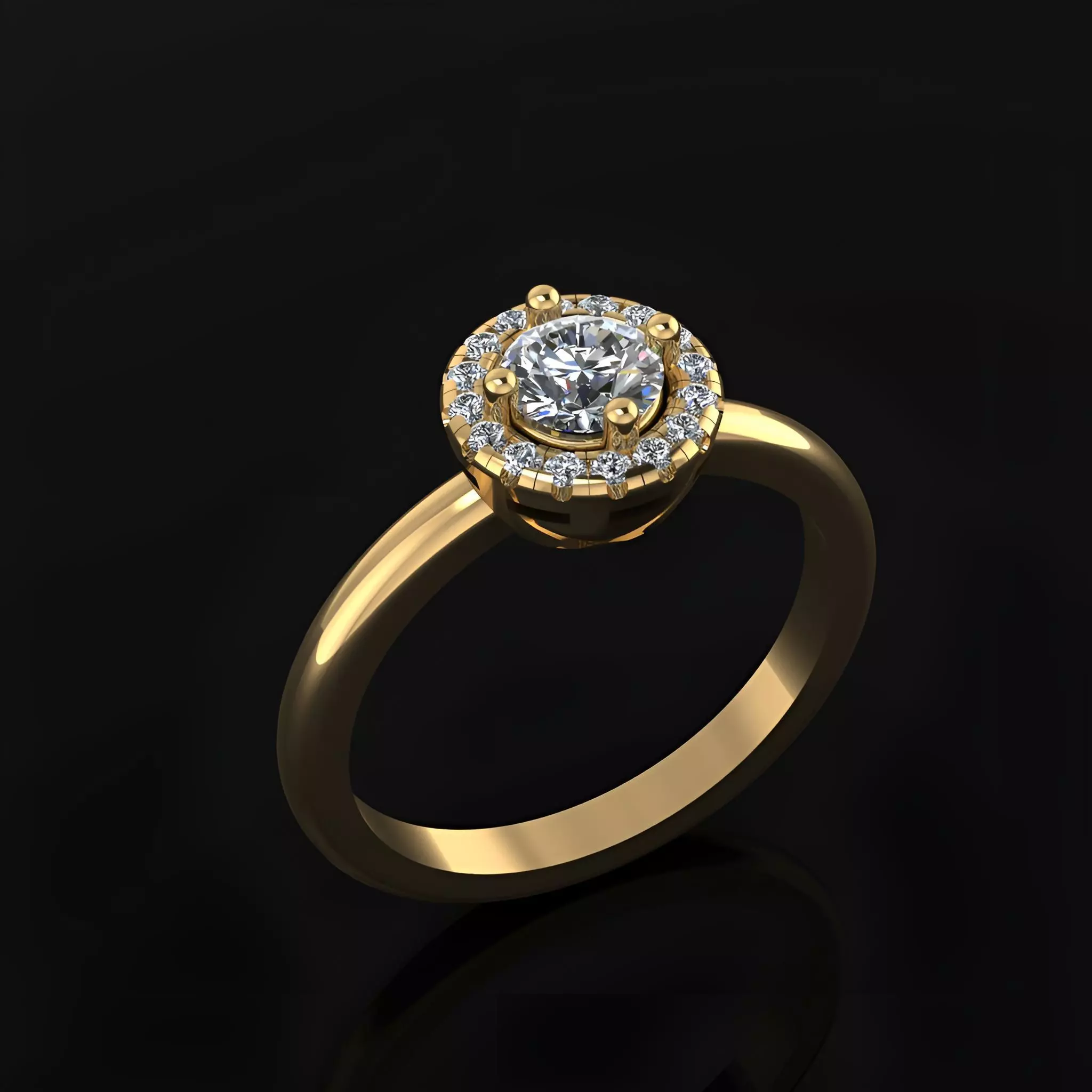 Engagement Ring 3D print model_0