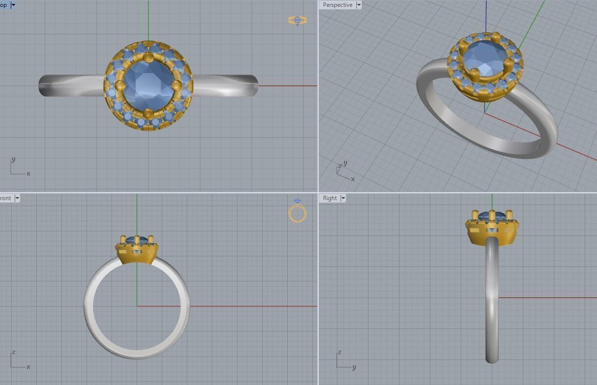 Engagement Ring 3D print model_6