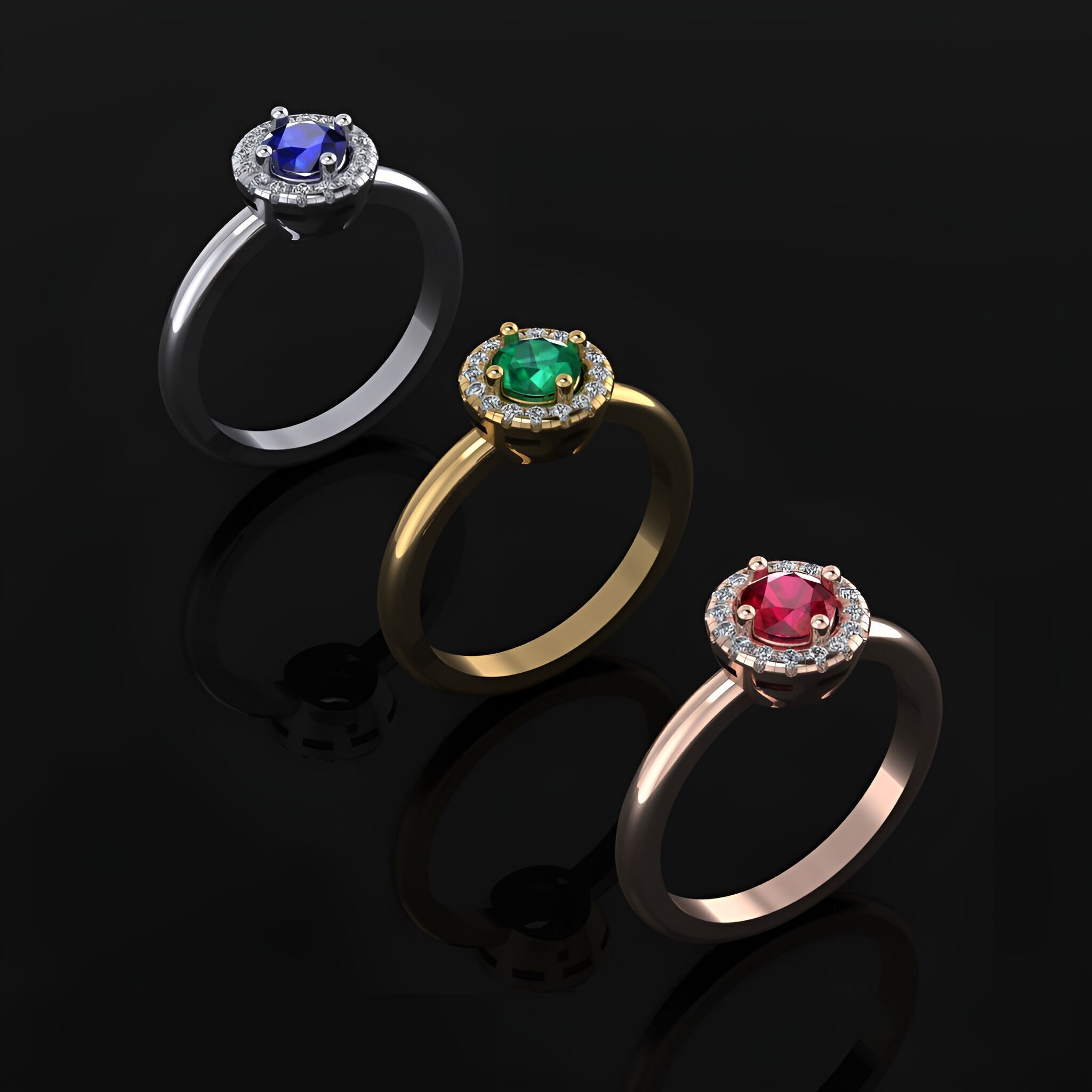 Engagement Ring 3D print model_3