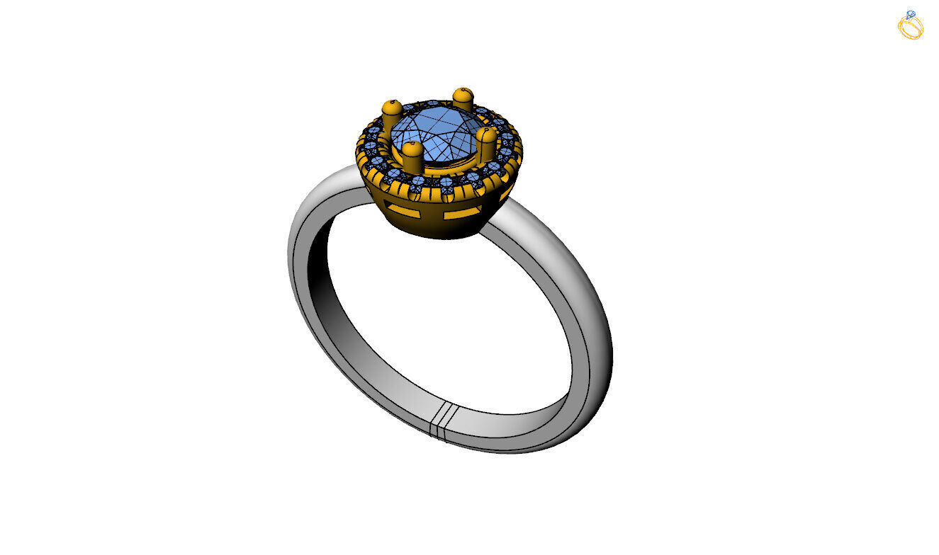 Engagement Ring 3D print model_7