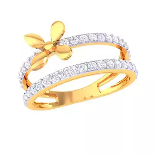 Printable 3D jewelry model of Lady diamond ring
