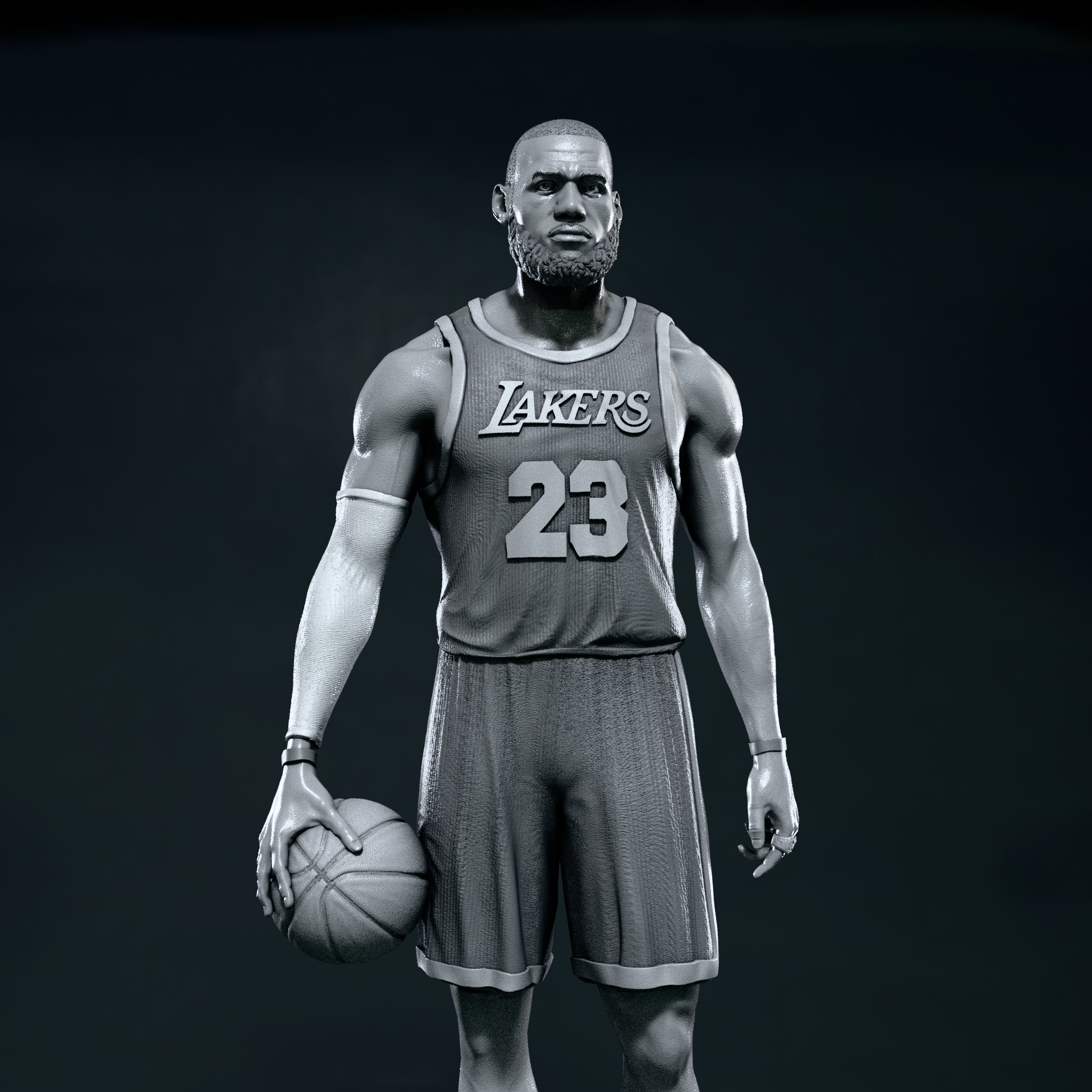 Lebron James statue 3D print model 3D print model_8