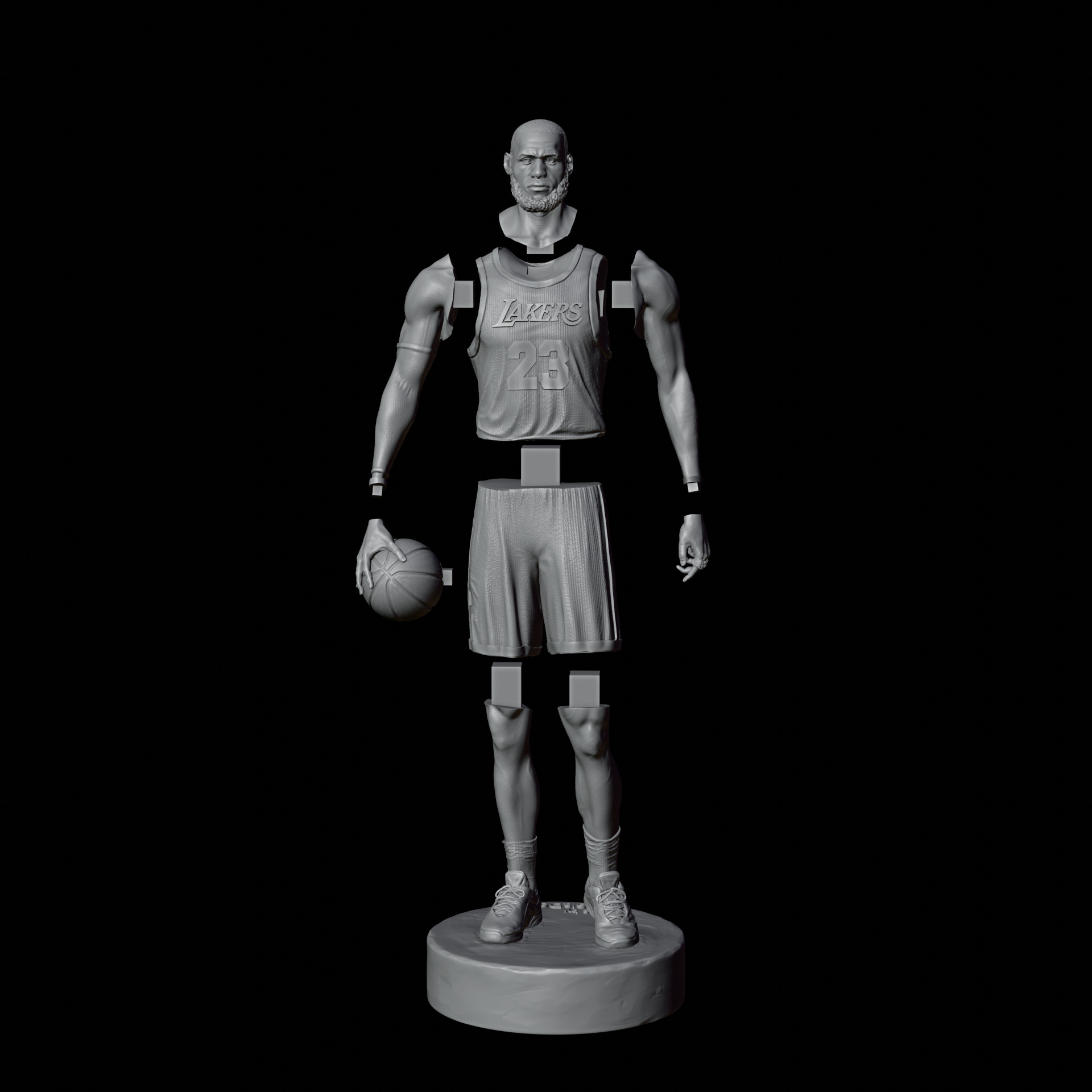 Lebron James statue 3D print model 3D print model_14