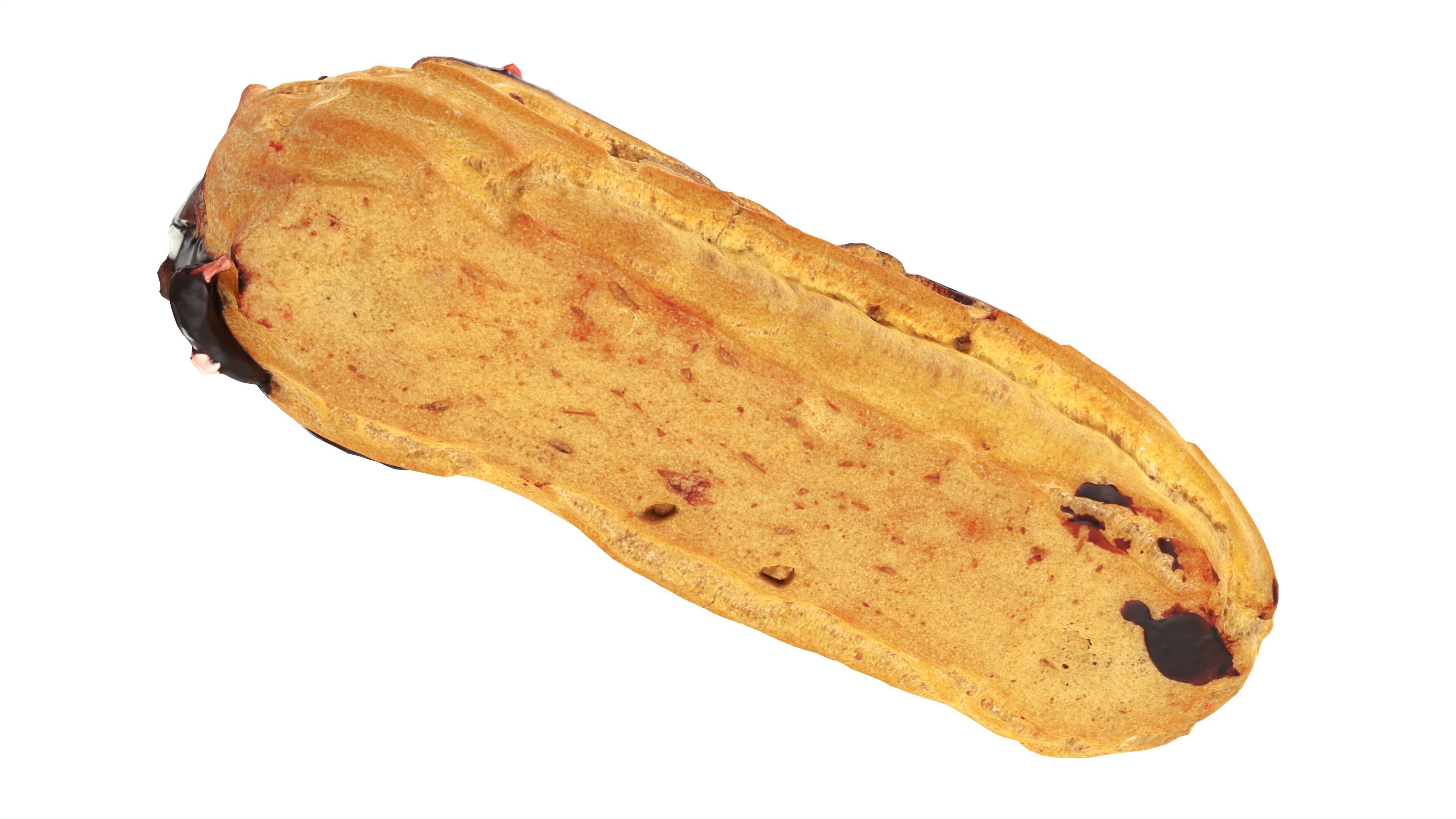 Chocolate eclair Low-poly 3D model_3