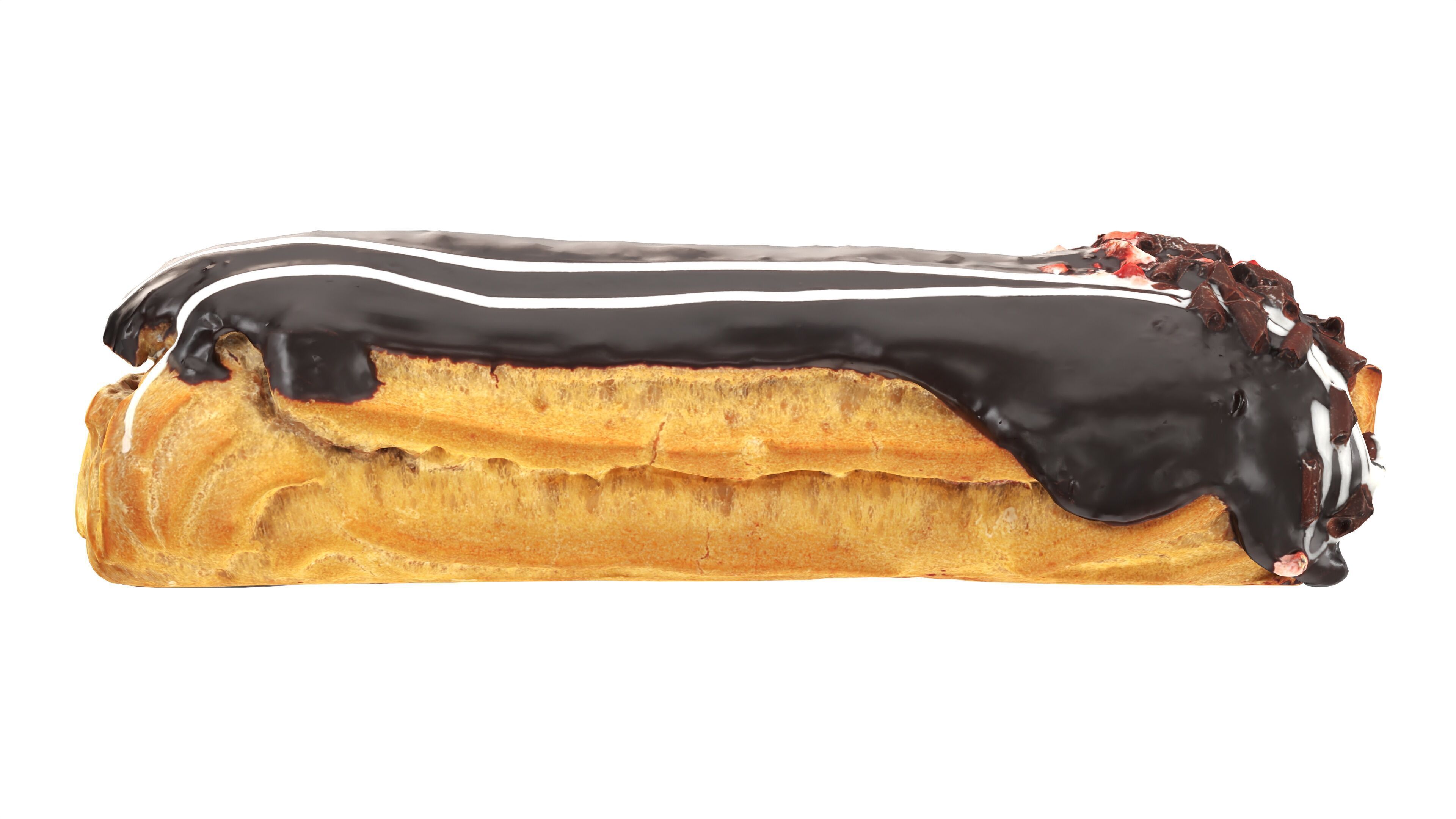 Chocolate eclair Low-poly 3D model_4