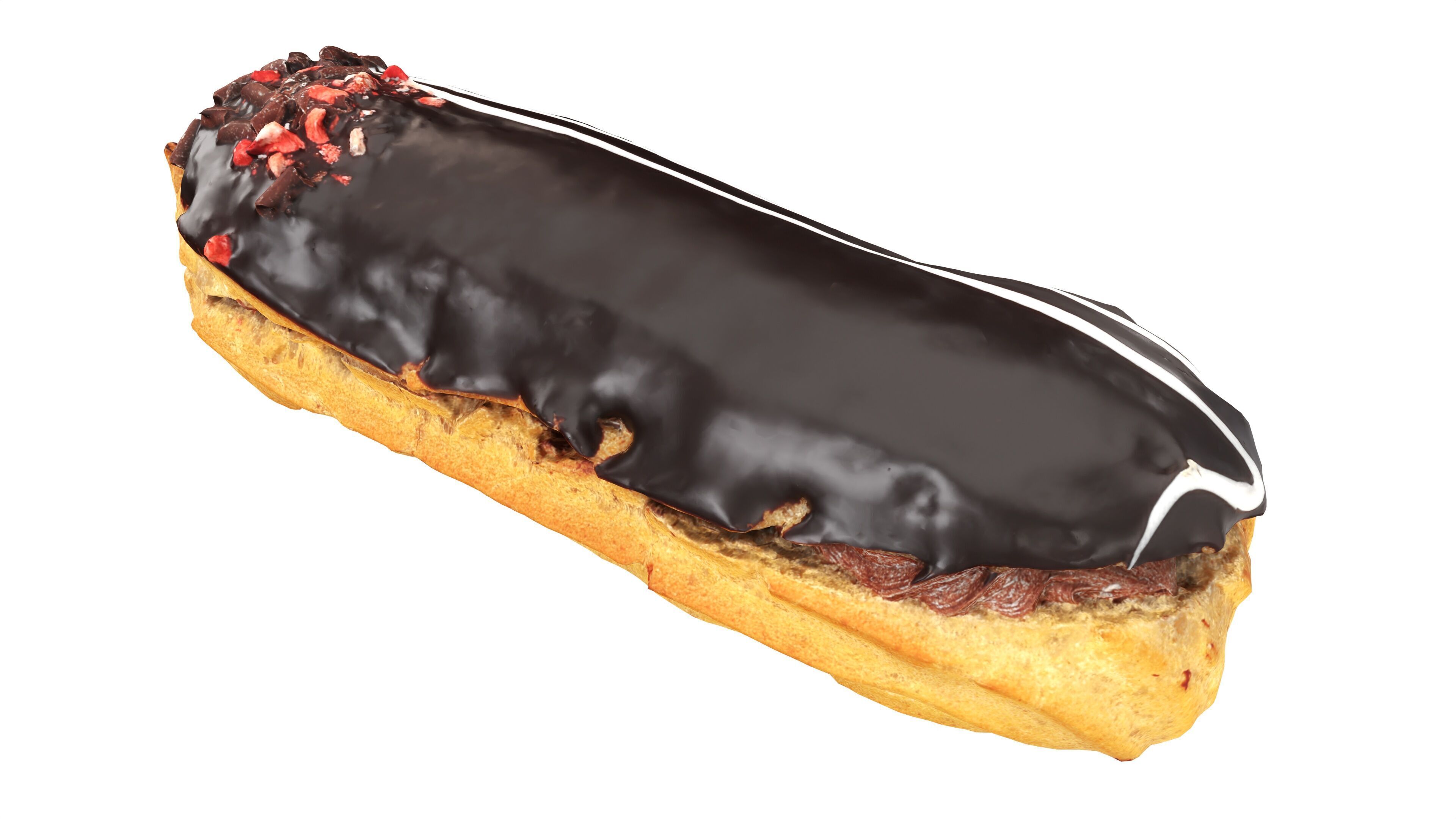 Chocolate eclair Low-poly 3D model_2