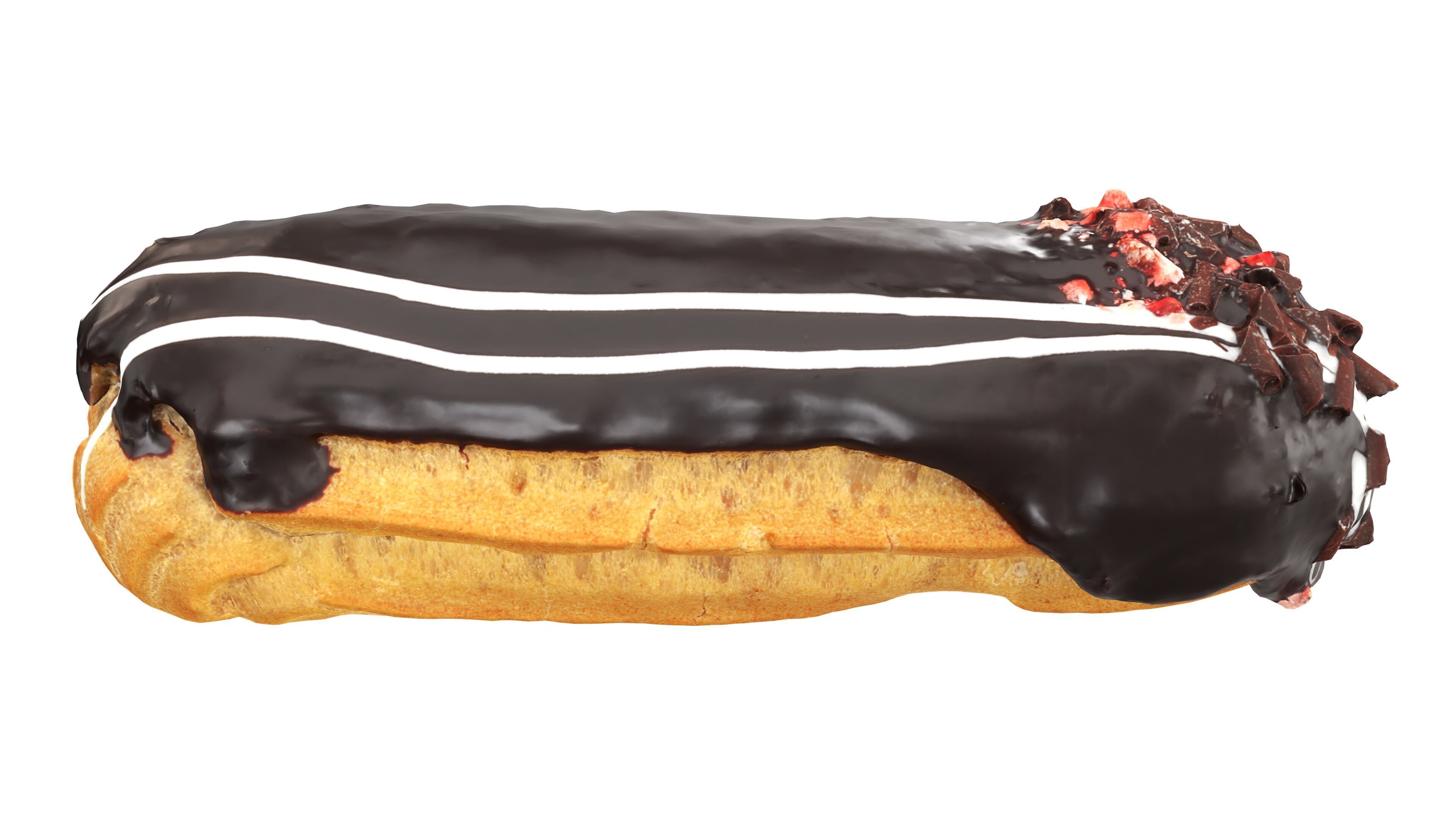 Chocolate eclair Low-poly 3D model_1