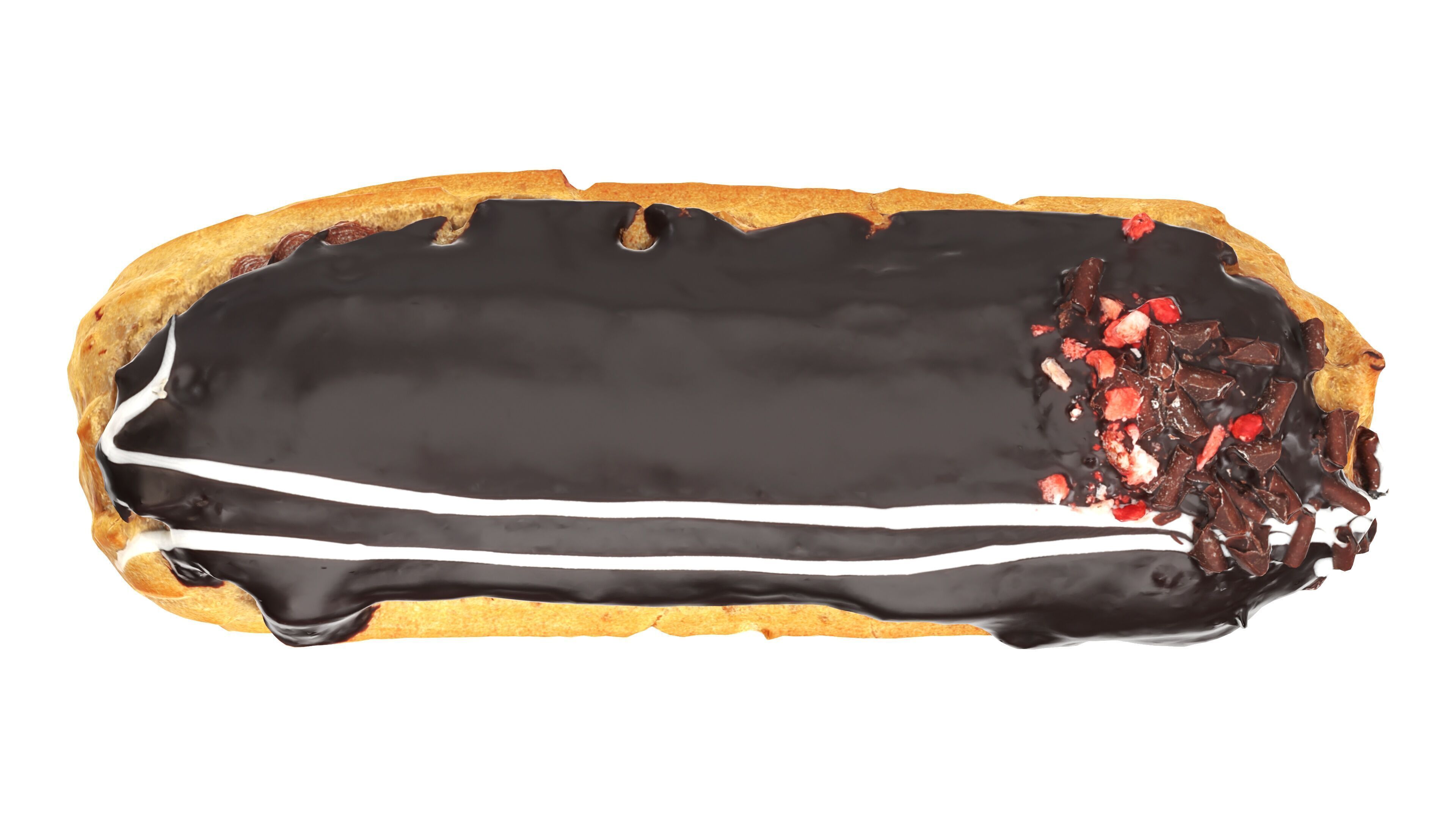 Chocolate eclair Low-poly 3D model_5