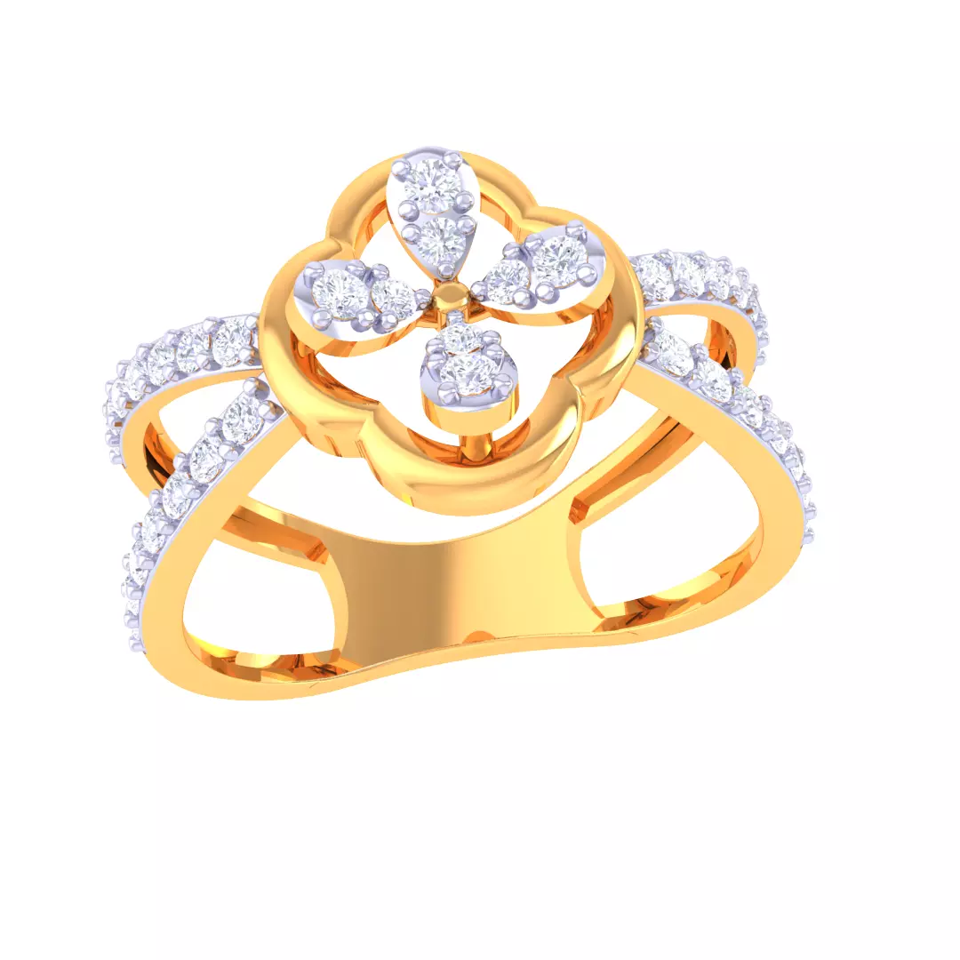 Printable 3D jewelry model of Lady diamond ring 3D print model