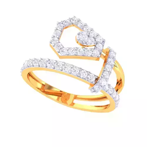 Printable 3D jewelry model of Lady diamond ring